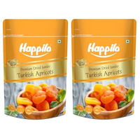 Happilo Premium Dried Turkish Apricots 200G Each (Pack Of 2), Jumbo Size Seedless Khumani, Juicy And Tangy Dehydrated Fruits