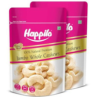 Happilo Premium King Size Whole Cashew Nuts 200G (Pack Of 2) | Whole Kaju| Nutritious & Delicious Healthy Snack | Gluten Free | Cashews Rich In Protein | Magnesium And Phosphorus | Plant Protein & Rich In Minerals & Vitamins.