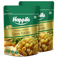 Happilo Premium Seedless Green Raisins 500 G (Pack Of 2) Value Pack | Quality Kishmish | Nutritious | Rich In Iron & Vitamin B | Healthy Sweet Treats | 1 Kg Kismis | High In Antioxidants