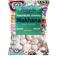 Happilo Premium Jumbo Fox Nuts (Phool Makhana) 200G, Healthy Snack Low Calorie Gluten Free And Vegan