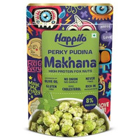 Happilo Premium Super Snack Makhana Perky Pudina 55G, Roasted Foxnut Healthy Snack Low Calorie Gluten Free And Vegan
