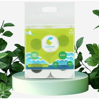 Century 2 Ply Soft & Highly Absorbent Toilet/Bathroom Tissue Paper |100% Natural Virgin Pulp|Biodegradable & Chemical-Free Tissue Roll 4 In 1-200 Pulls Per Roll