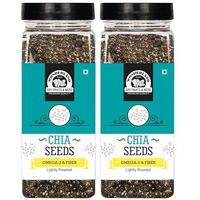 Wonderland Foods 400G (200G X 2) Roasted Chia Seeds Pack Of 2 Jar | Rich In Fiber & Omega - 3 | Healthy Sabja Seeds For Weight Management | Immunity Booster Dieting Snack