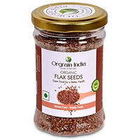 Orgrain India Certified Organic Flax Seeds 300G (Pack Of 2 * 150G) For Eating And Weight Loss, Rich In Omega | Company-Owned Farmlands