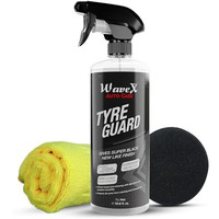 Wavex Tyre Polish For Car And Bike (1L) | With Black Foam Applicator And Microfiber Cloth| Gives Lustrous Dark, Long Lasting Super Black Shine - Non-Greasy, Super Hydrophobic