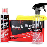 Wavex Waterless Car Wash Kit Car Cleaning Spray 100X Concentrate | 100 Times Dilutable With Empty Spray Bottle Microfiber Cleaning Cloth | Car Washing Without Water