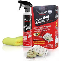 Wavex Car Cleaning Kit | Clay Bar & Lubricant Spray 350Ml, 2 Bars 100Gr Each, Microfiber Cloth, Contamination Removal Bar For Removing Rust & Other Foreign Particles From Paint & Glass
