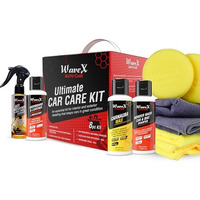 Wavex Car Cleaning Kit  Contains Car Polish, Dashboard Polish, Shampoo, Perfume, 2 Microfiber Towel And 2 Applicators