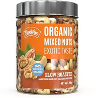Truefarm Organic Roasted Mixed Nuts | Slow Roasted Kaju, Badaam & Akhrot | Good Source Of Protein & Nutrients | Mixed Dry Fruits For A Healthy Evening Snack | Npop Certified | Pack Of 1 (250G)