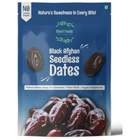 Khari Foods Premium Black Afghan Seedless Dates, Easy To Consume, High Fibre, Soft Dry Fruit Khajur/Khajoor, Energy Feel Good Snacks, No Added Sugar (400G)