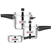 Impex Migo Stainless Steel Pressure Cooker With Outer Lid Induction And Gas Stove Compatible, 2, 3, 5 Litre Capacity For Healthy Cooking, With 5 Years Warranty