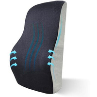 Sleepsia Back Support For Chair | 1 Year Warranty | Memory Foam Car Seat Back Support For Office Chair, Memory Foam Pillow, Orthopedic Lumbar Support Back Rest For Back Pain Relief (Black/Grey)