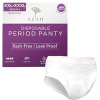 Azah Period Panty For Girls [2Xl-3Xl, Pack Of 4] | Leak Proof & Rash Free | Disposable Period Panty For Women Heavy Flow | 12 Hrs Protection | Super Absorbent 360 Coverage | All Night Protection