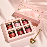 Oh Cha - Tea Gift Set, Luxe Blush Box - Mothers Day Gift | Gift Items For Women | Premium Gift Hamper For Mother's Day | 4 Teas, Scented Candle, Rose Jaggery Powder + Heart Tea Infuser | Wedding Gift For Couples | Gift Hamper