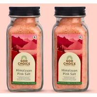 God Choice Organic Farms - Himalayan Pink Salt 360Gm | Premium Sendha Namak | Unprocessed | Low Sodium (Pack Of 2)