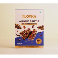 Loyka Almond Brittle No Added Sugar Choco Box - 12 Pcs,Diet Friendly,No Refined Sugar Added,Healthy Guilt-Free Morning/Evening Snack,Better-For-You Snack,Roasted California Almonds (40%) - 204 Gm