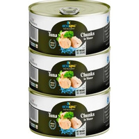 Octoking Canned Tuna Chunks In Spring Water, 185G, Pack Of 3
