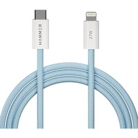 Hammer 27W Type-C To Lightning 8 Pin Nylon Braided Cable, 27W Fast Charging, 480Mbps High Speed Data Transfer & Durable Tangle Free Design, Compatible With Iphone, Ipad, Imac, Airpods, 1.2M (Blue)