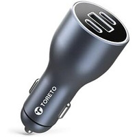 Toreto Turbo Ultra 120W Fast Charging Laptop/Mobile Car Charger (Quick Charge + Pd) With 3 Ports Compatible With All Cars, Type C Cable Included(Grey)