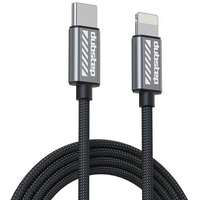 Dubstep Blaze Flash 33W 1.25M Type-C To Type-L Data Fast Charging Nylon Braided Cable With Overheat Protection | 70K Insertion Tested (Grey)