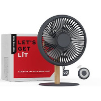 Nuuk Lit V2 Cordless & Rechargeable 7 Inch Table Fan With Night Light & Remote Control | Auto Oscillation With 4 Wind Modes | Bldc Fan With Up To 17 Hour Run Time | Portable Table Fan For Home, Office