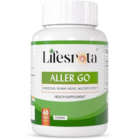 Lifesrota Aller Go - A Complete Rakshak Of Your Allergy | Ayurvedic Supplement For Skin & Dust Allergy, Redness & Allergic Reactions, Reduce Mild Asthma, Morning Sneezing For Men & Women - 60 Capsule