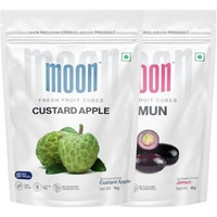Moon Freeze Dried Custard Apple Cube And Jamun Combo | No Preservatives, No Added Sugar, Healthy Dried Fruit | 100% Natural, Vegan, Gluten Free Snack For Kids And Adults |