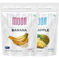 Moon Freeze Dried Banana Chips And Pineapple Combo | No Preservatives, No Added Sugar, Healthy Dried Fruit | 100% Natural, Vegan, Gluten Free Snack For Kids And Adults |
