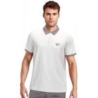 Reebok Men's White Polo T Shirt |Casuals | Stretch Comfort Cotton Polo | Polo/Collar | Regular Fit | Half Sleeve | 93% Cotton 7% Lycra