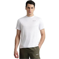 Reebok Men's White T-Shirt |Training | Motion Athletic Poly Tee | Round Neck | Regular Fit | Half Sleeve | 100% Polyester With Speedwick Tech