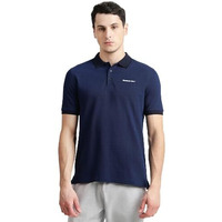 Reebok Men's Navy Polo T Shirt |Casuals | Classic Jacquard Collar Polo | Polo/Collar | Regular Fit | Half Sleeve | 100% Cotton
