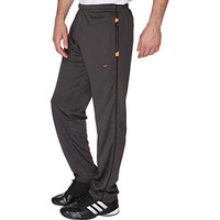 Berge' Men's Instadry Dryfit Slim Fit Polyester Mid Rise Track Pant With Secure Zipper Side Pockets For Sports Exercise Gym Running Dark Grey, Large