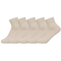 Supersox Women's Cotton Ankle Length Socks (Pack Of 5) (Wccd0089_Beige_Free Size)