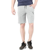 Van Heusen Athleisure Men Knit Shorts - Cotton Rich - Smart Tech, Easy Stain Release, Anti Stat, Ultra Soft, Quick Dry_50002_Grey Melange_L
