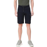Van Heusen Athleisure Men Knit Shorts - Cotton Rich - Smart Tech, Easy Stain Release, Anti Stat, Ultra Soft, Moisture Wicking_50002_Black_M