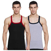 Dixcy Scott-Men-Innerwear-(Category)-Vest-(Style Id)-K1-Pr44917-(Color)-Grey Melange,Black-Pack Of2-(Size)L