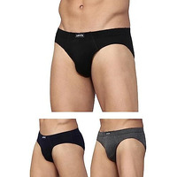 Levi's Men's Cotton Style #011 Comfort Regular Fit Solid Brief (Pack Of 3) (#011-Brief-Dk Gmel/Blk/Navy-P3_Dk. Grey Melange,Black, M)