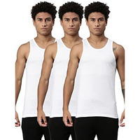 Levi's Men's Cotton Style #012 Classic Regular Fit Solid Vest (Pack Of 3, #012-Vest-Wht- White P3_L)
