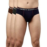 Dixcy Scott Men's Cotton Briefs (Pack Of 3) (Replay_Lt Brown/Olive/Navy_M)