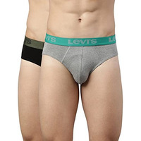 Levi's Men's Cotton Blend Style #066 Active Regular Fit (Pack Of 2) (#066-Active Brief-Lgm,Jet Blk-P2_Light Grey Melange, Black_L)