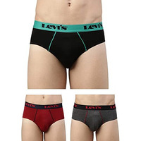 Levi's 065 Ultra Brief For Men With Contoured Double Pouch, Tag Free Comfort & Smartskin Technology (Pack Of 3) Assorted