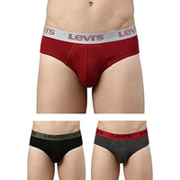 Levi's Men's Cotton Blend Style #066 Active Regular Fit Solid Brief (Pack Of 3) (Style-66-P3_Assorted_L)