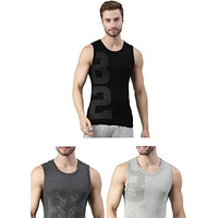 Dixcy Scott Maxmius Mens Printed 100% Cotton Round Neck Vest - Turbo Vest- Assorted - Print & Color May Be Vary(Assorted - Pack Of 3)-Xl