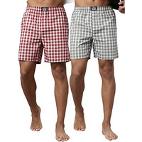 Levi's Men's Cotton Style #024 Checks Woven Regular Fit Boxer (Pack Of 2) (#024-Boxer Shorts-Asst-P2_Assorted_L)