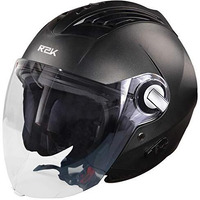 Steelbird Sba-3 R2K Classic Isi Certified Open Face Helmet (Large 600 Mm, Black With Clear Visor )