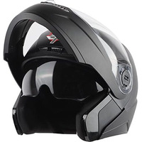 Steelbird Sba-7 7Wings Isi Certified Flip-Up Helmet For Men And Women With Inner Sun Shield (X-Large 620 Mm, Matt Black)