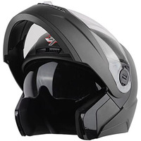 Steelbird Sba-7 7Wings Isi Certified Flip-Up Helmet For Men And Women With Inner Smoke Sun Shield (Medium 580 Mm, Dashing Black)