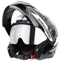 Steelbird Sba-7 Huracan Isi Certified Flip-Up Helmet For Men And Women With Inner Sun Shield(Matt Black Grey, Large 600 Mm)