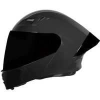 Steelbird Sba-20 7Wings Isi Certified Flip-Up Helmet With Black Spoiler For Men And Women With Inner Smoke Sun Shield (X-Large 620 Mm, Glossy Black With Smoke Visor)