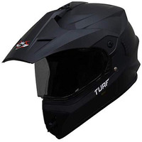 Steelbird Off Road Turf Motocross Aerodynamic Helmet For Man Adventure Off-Roading Motorcycling Helmet (Large 600 Mm, Matt Midnight Black Helmet Fitted With Clear Visor And Extra Smoke Visor)